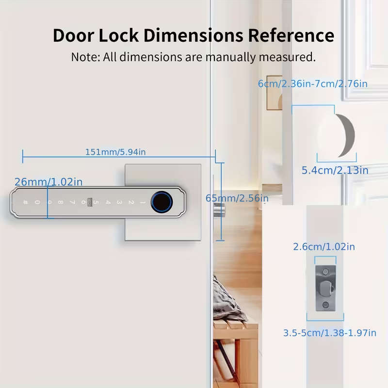 1 Set Fingerprint Password Smart Door Lock