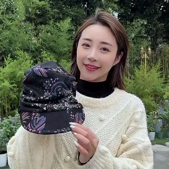 1pc Women's Lightweight Newsboy Cap With Breathable Fabric Floral Print Durable Polyester Blend