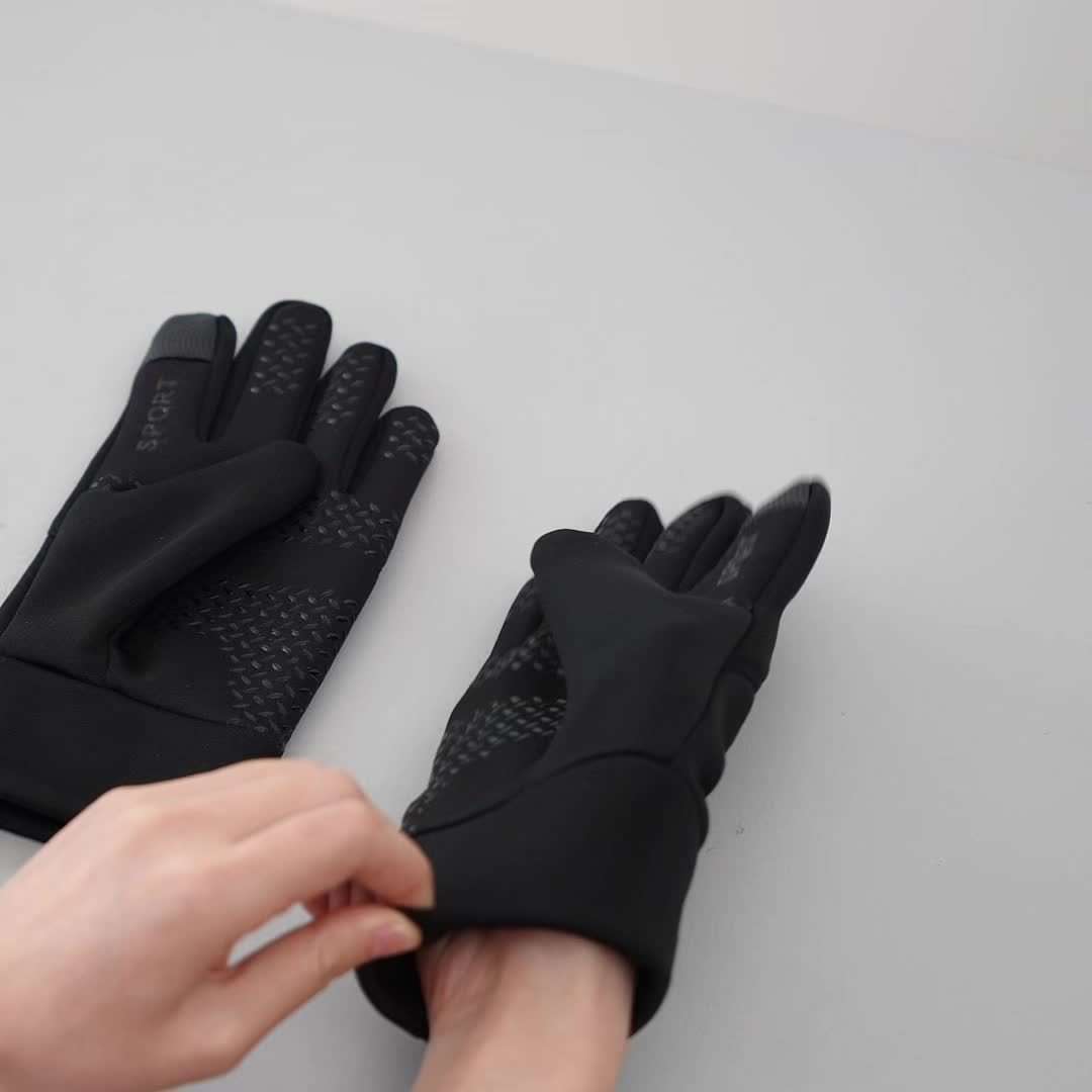1 Pair Black Outdoor Sports Gloves