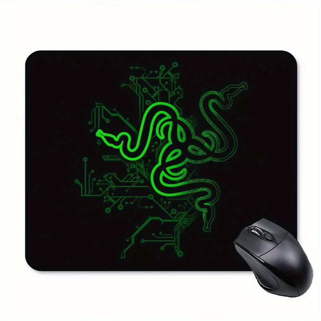 Black Green Snake Design Anti-Skid Rubber Mouse Pad 9.45 X 7.9 Inches 3Mm Thick