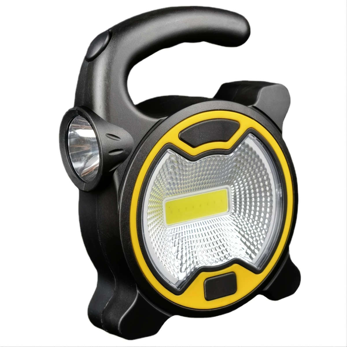 1pc Ultra-Bright LED COB Camping Lantern Portable AA Battery Powered Floodlight with Side Torch Matt