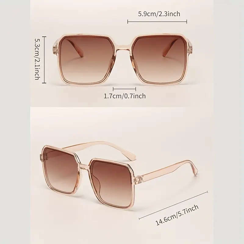 3pcs Women's Square Frame Glasses, Assorted Colours