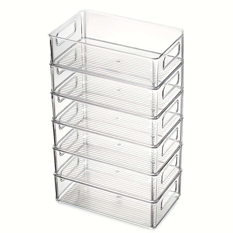 6-Pack Clear Stackable Fridge Organizers