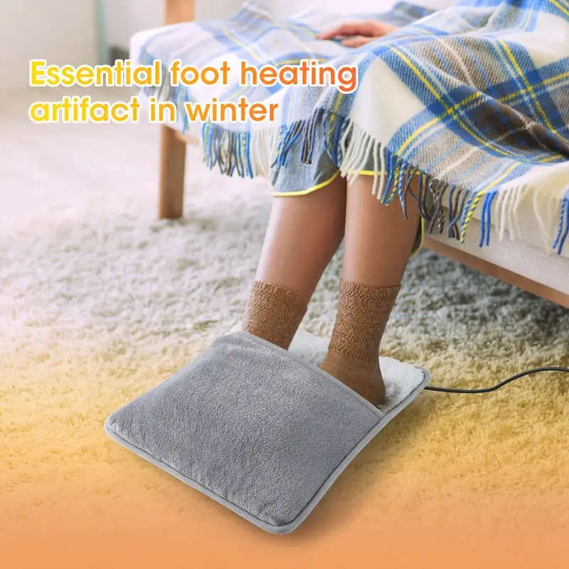 1pc USB-Powered Electric Foot Warmer Washable Flannel Heating Pad for Cozy Home Comfort