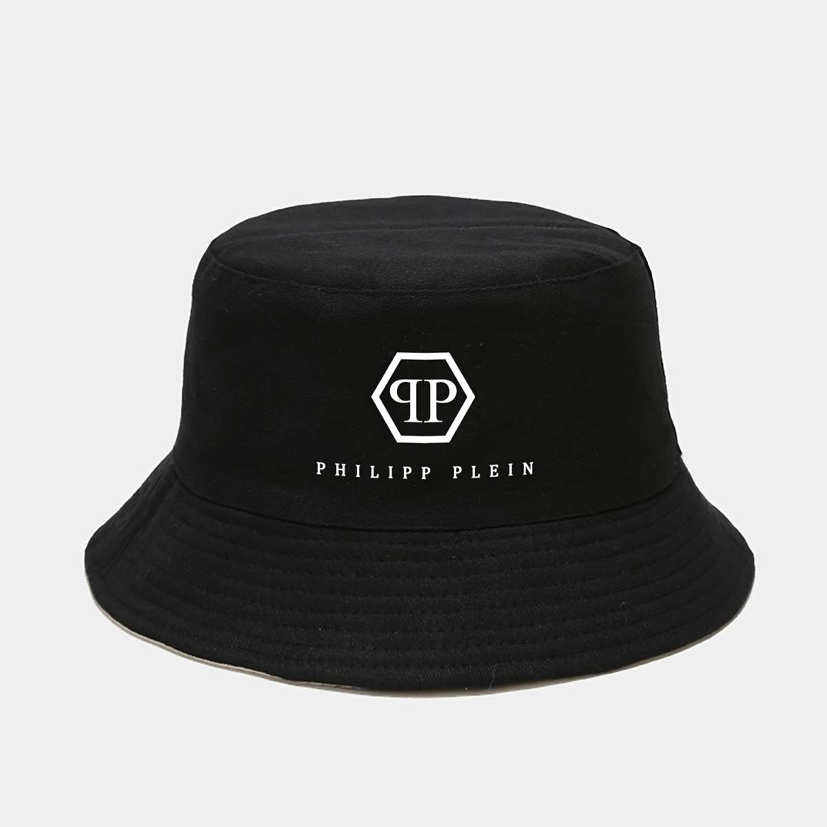 Philipp Plein Bucket Hat Lightweight Polyester Sun Hat With Logo Design Foldable Fisherm