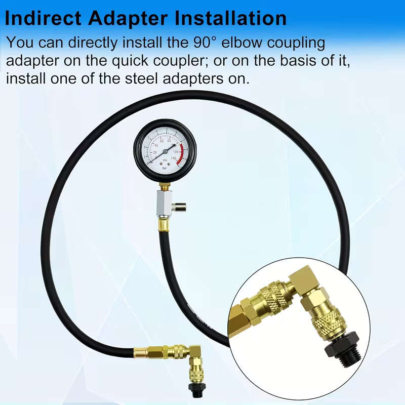 Professional Oil Pressure Gauge Tool for Engine Diagnostic Test with Hose Adapters