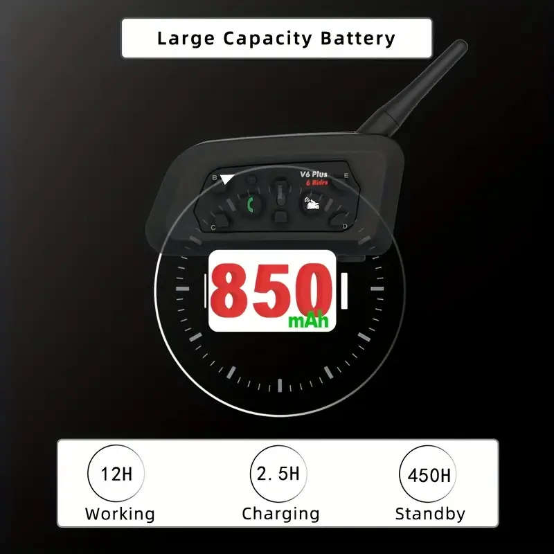 V6 Plus Motorcycle Helmet Bluetooth Headset Helmet Intercom System