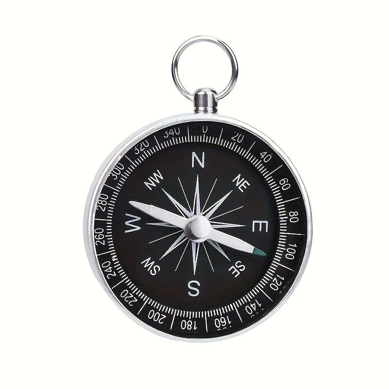 1pc Waterproof Aluminum Alloy Mini Pocket Compass Keychain
