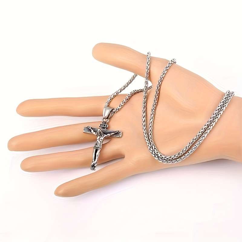 1 Piece Silvery Jesus Theme Pendant