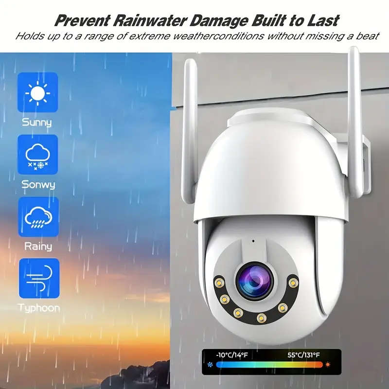 Waterproof Outdoor Smart WIFI PTZ Security HD Camera