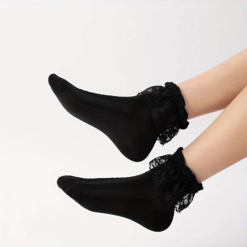 1 Pair Black One Size Socks