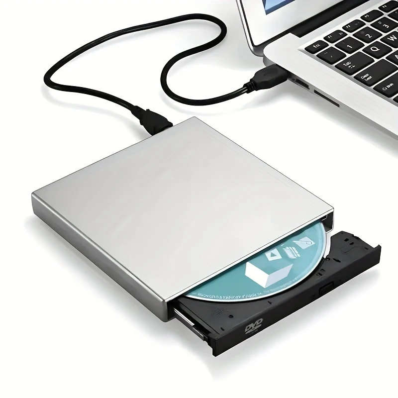 1pc USB External CD DVD Drive for Laptop Plug Play Slim Optical Disk Drive Shockproof Quiet Operatio