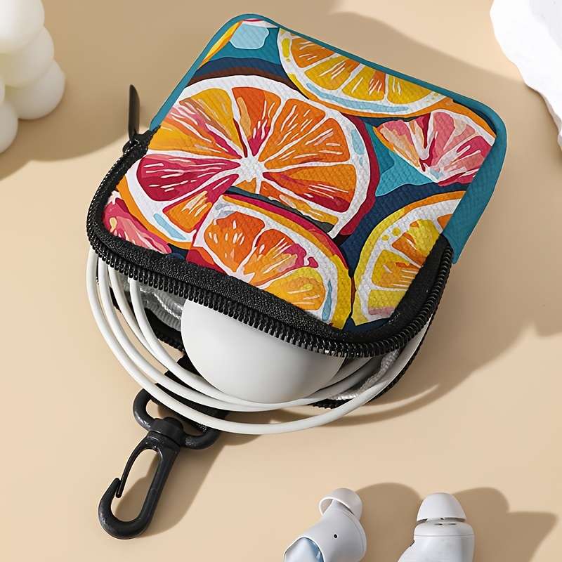 1pc A Single Piece Large Capacity Coin Purse with Lemon Slice Pattern Beautifully Simple Digital