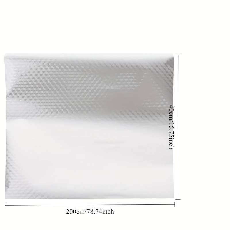 1PC Wall Stickers29.97cmx199.9cmGrid Silver  Cabinet Shelf liner