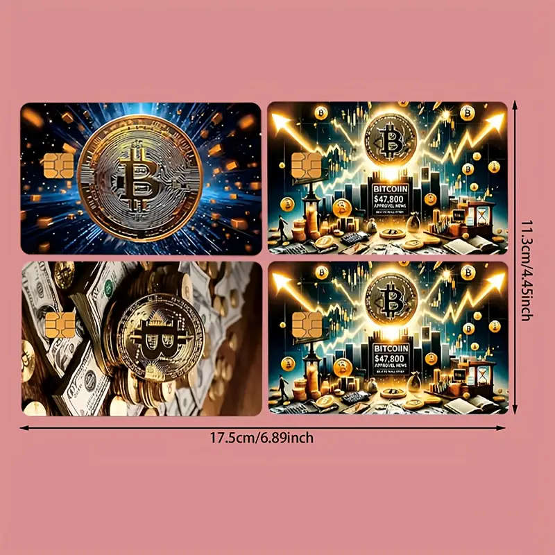 4pcs Credit Card Light Beige, Funny Debit Card Sticker