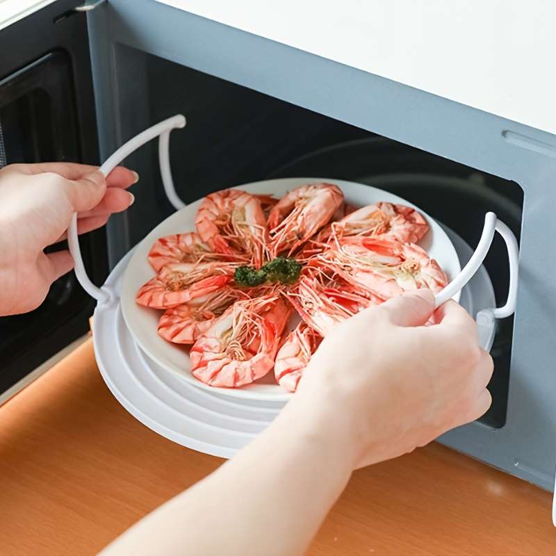 1pc Versatile Double-Layer Plastic Microwave Steaming Rack Multifunctional Heating Serving