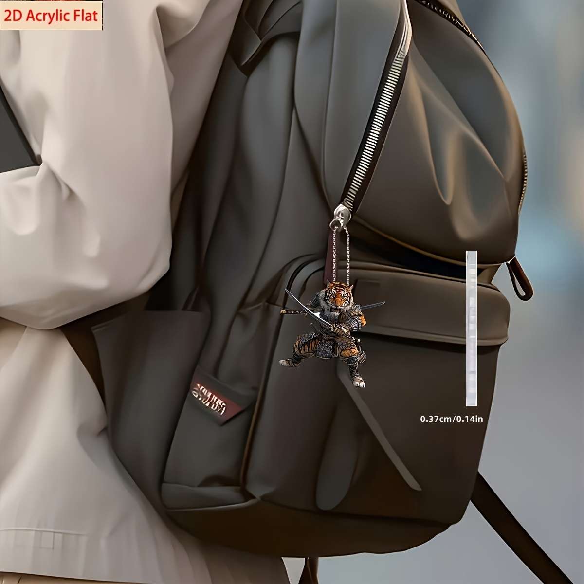 2D Flat Acrylic Big Tiger Warrior Armor Pendant