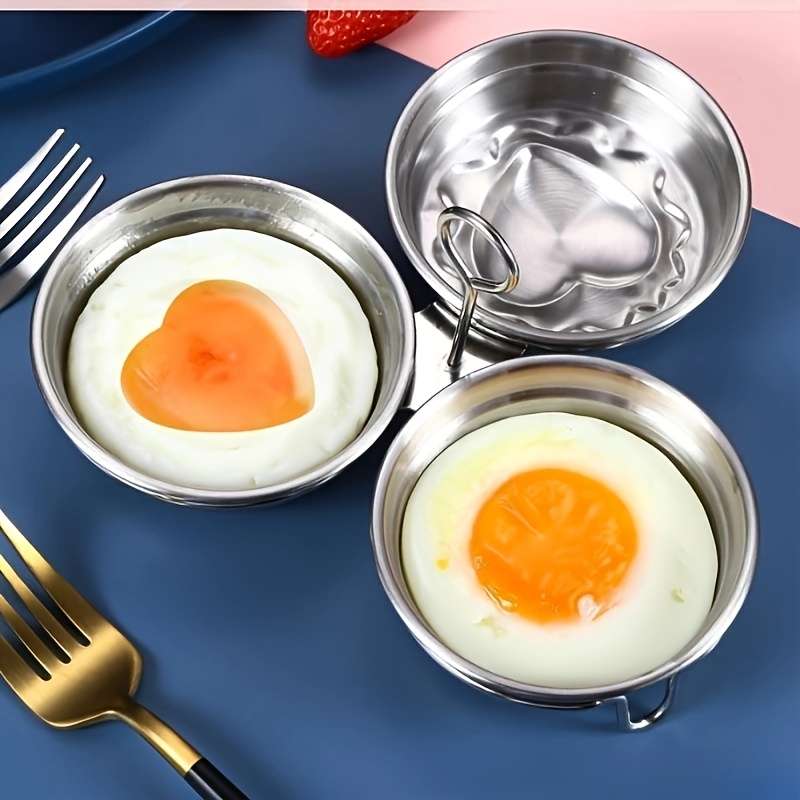 3pcs Stainless steel steaming egg mold for household boiled eggs poached eggs breakfast steam