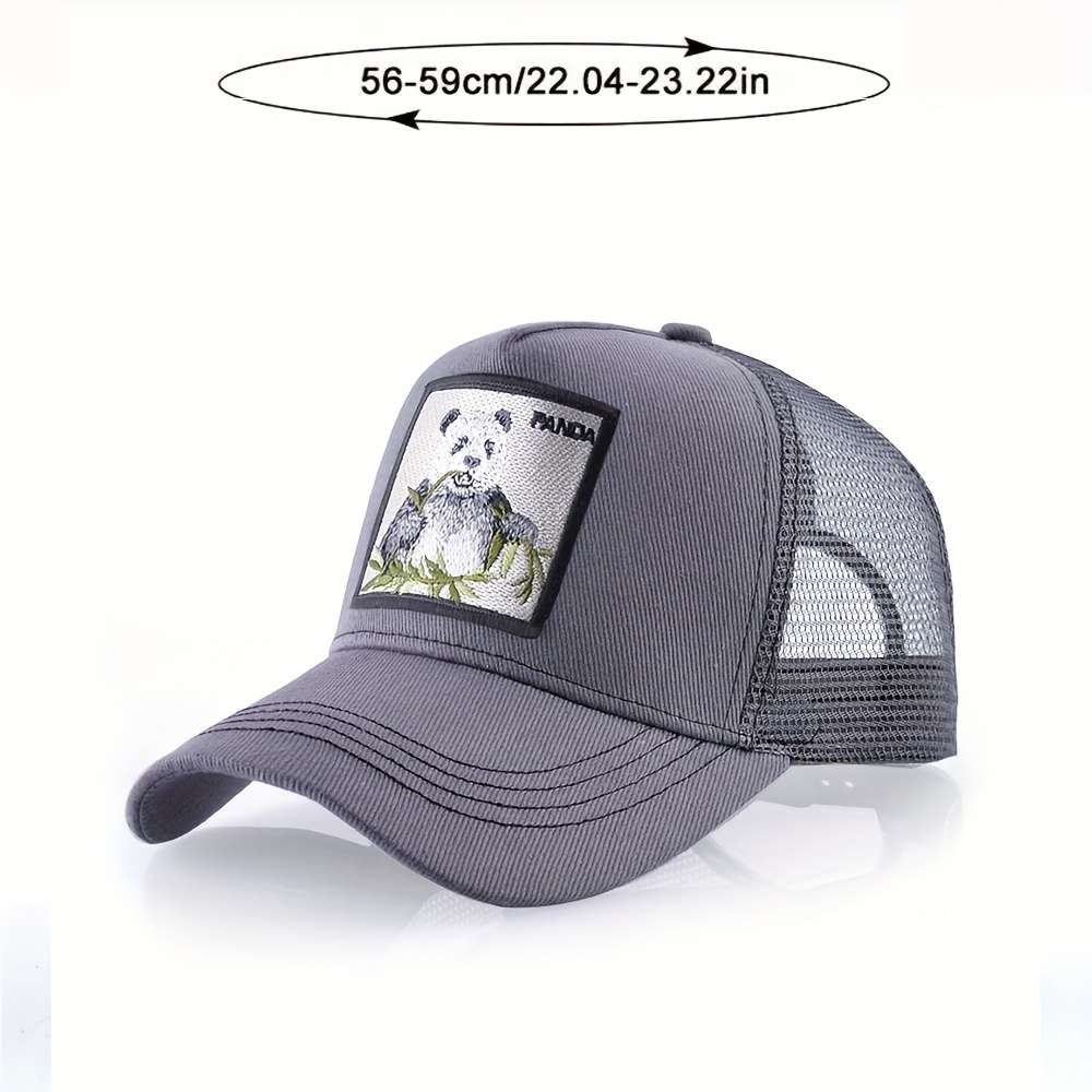 Unisex Adjustable Baseball Cap with Panda Bamboo Embroidery Breathable Mesh Back Olive G
