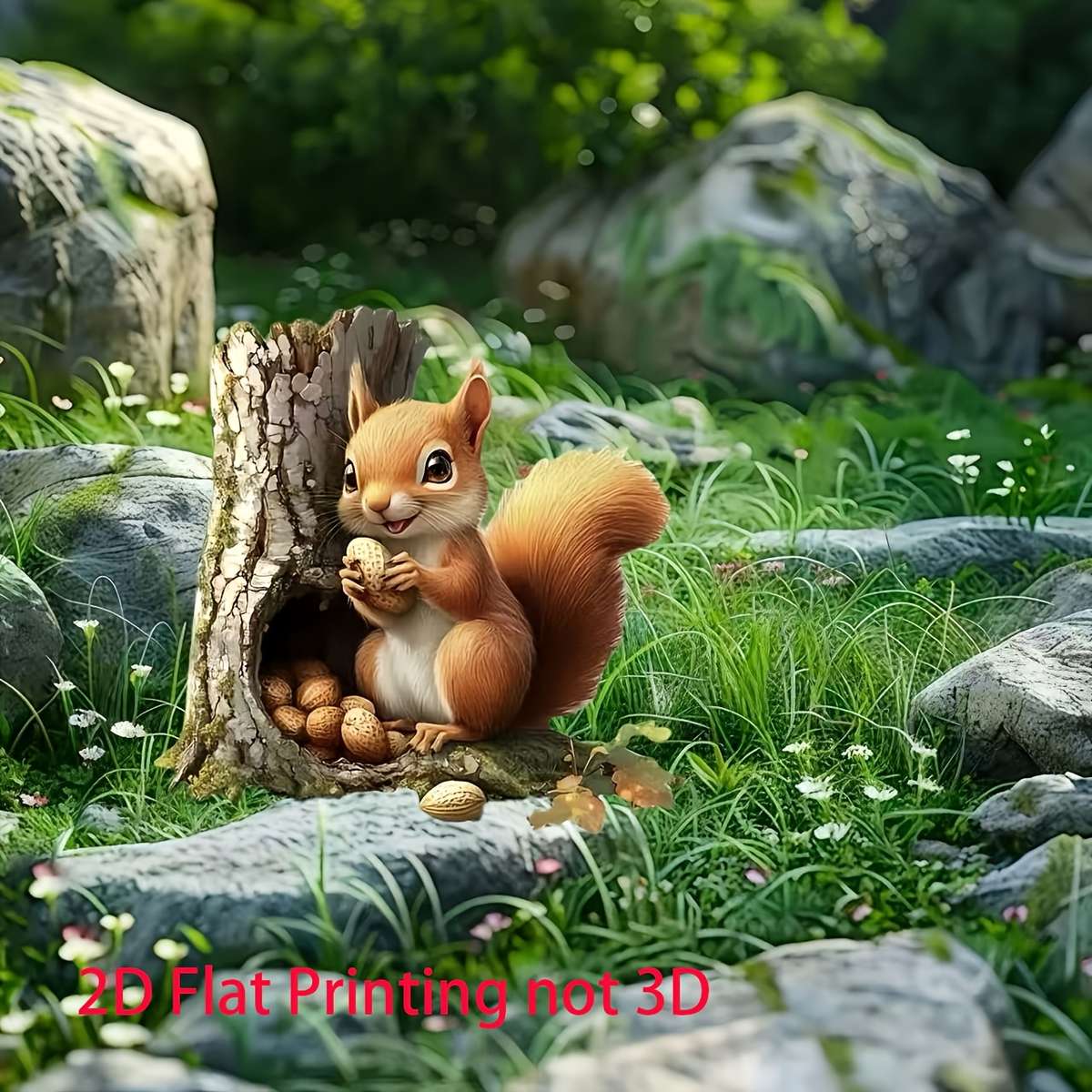 1pc 2D Flat   Cute Squirrel Garden Stake Decoration PET Outdoor Flower Pot and Garden Decorat