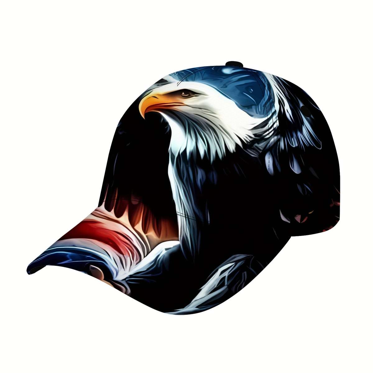 1pc Eagle Head and American Flag Graffiti Hip Hop Fashion Baseball Cap Unique Street Style De