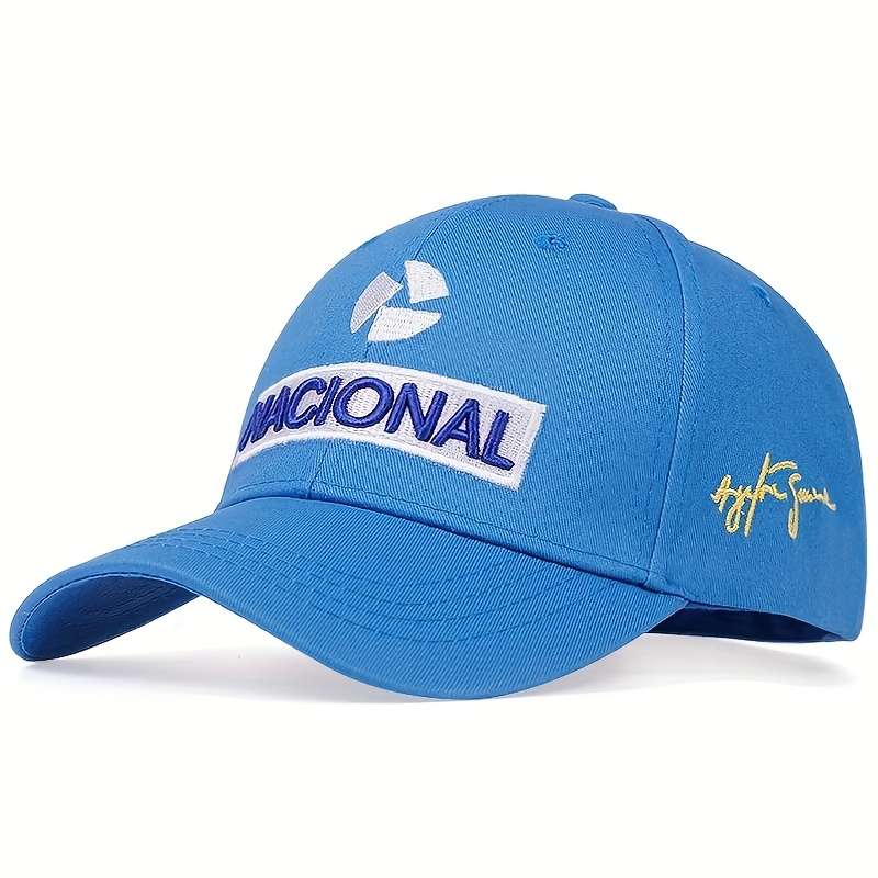 A Men'S NATIONAL Embroidered Baseball Cap Stylish And Adjustable Perfect