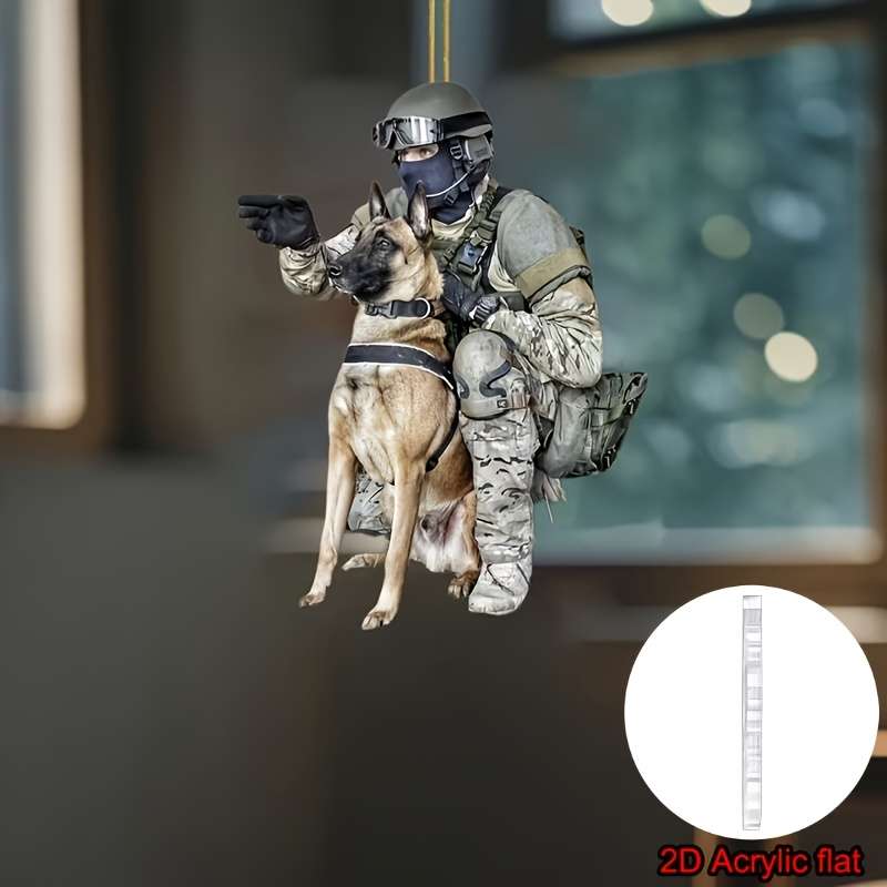 1pc 2D Flat   1 Acrylic Training Dog Car Rearview Mirror Pendant  Multi-Functional Pendan