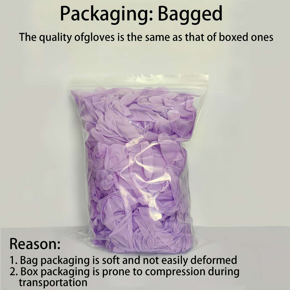 100pcs Thickened Purple Size L Household Cleaning Gloves