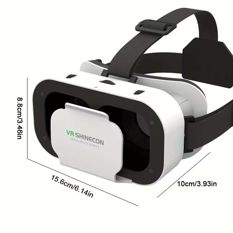 VRSHINECON Virtual Reality VR Glasses Mobile Phone Movie Game 3D Digital Glasses (White)