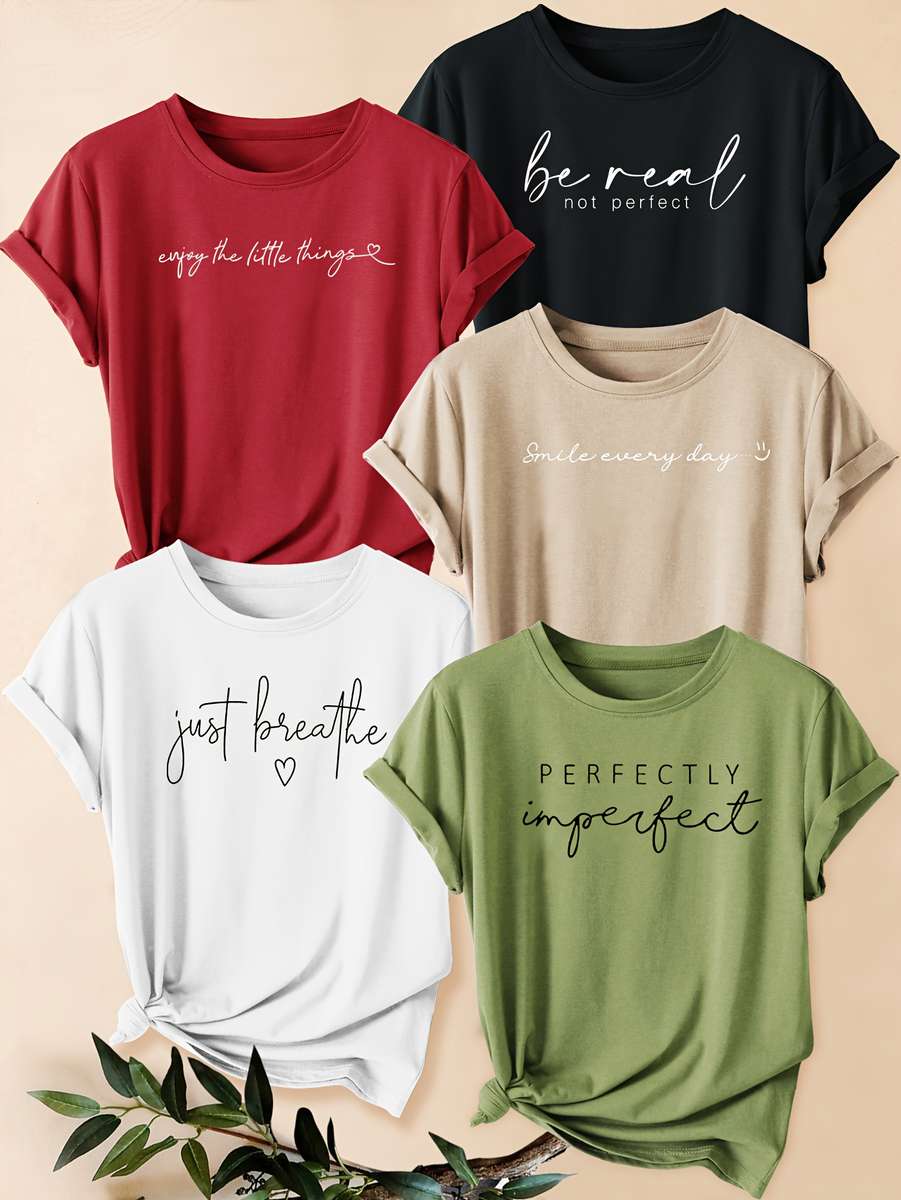 Womens T Shirt Color Red  White  Black  Apricot  Army Green Sizes