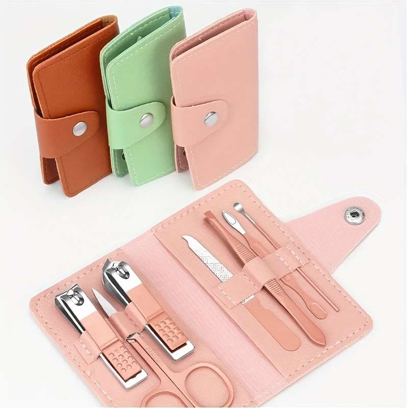 7pcs Nail Clipper Set with Nail Scissors Manicure Clippers Eyebrow Trimmer and Slanted Cutic