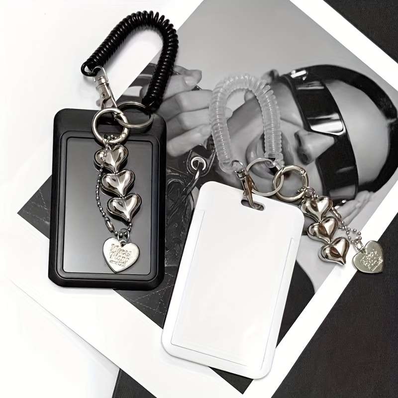 1pc 1pc Love Bus Card Holder with Keychain Office and School ID Protection Cover Protect Your Ba