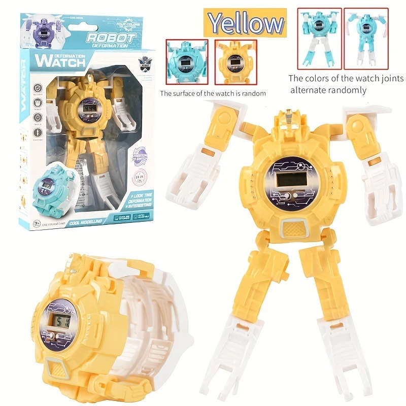 1pc Transforming Cartoon Electronic Watch Toy Battery-Powered Non-Rechargeable Color sent randomly