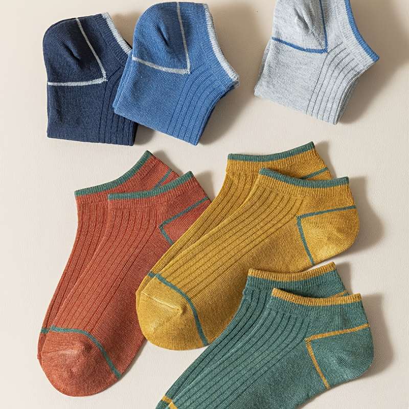 5 Pairs Random Colors Asian One Size High Elastic Socks