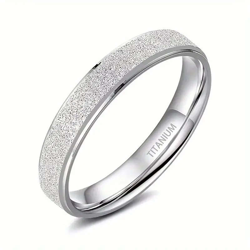 Titanium Ring 4mm Frosted Band