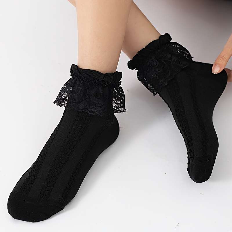1 Pair Black One Size Socks
