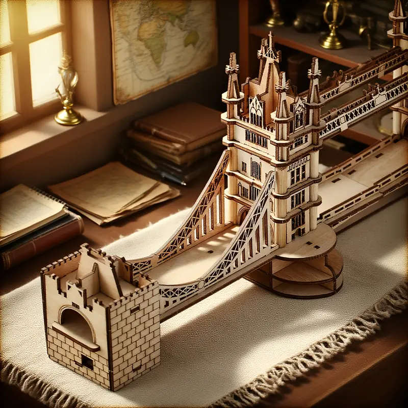 3D Model London Tower Bridge DIY Wooden Jigsaw Puzzle