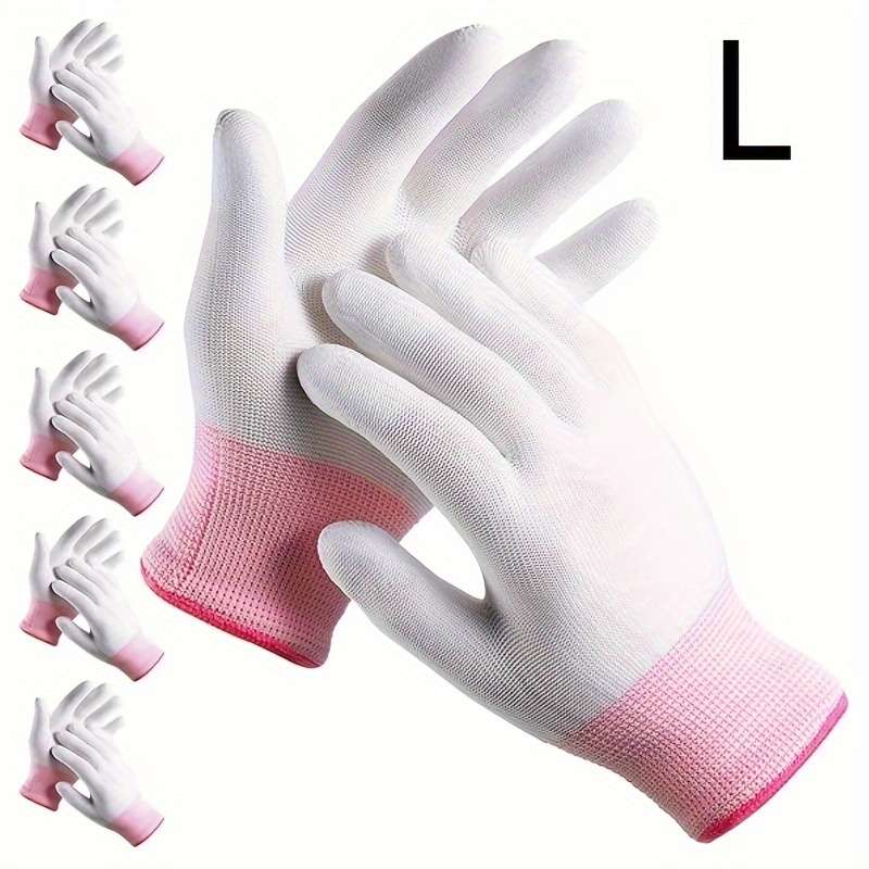 6 Pairs Pink Size L Multi Purpose Work Gloves