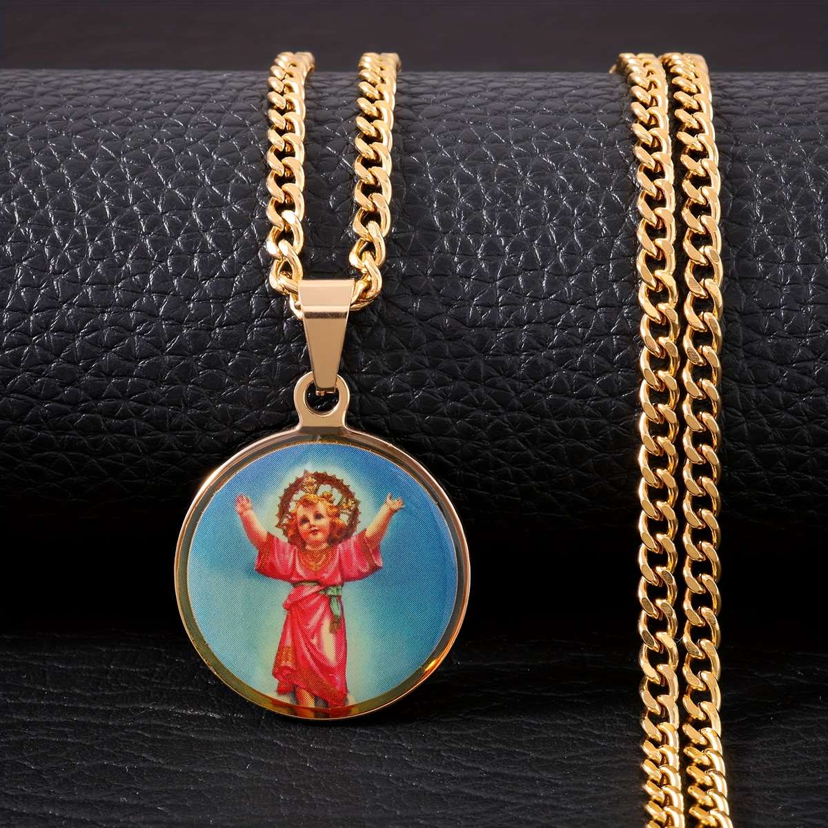 1 Piece Golden style 2 Jesus Theme Pendant