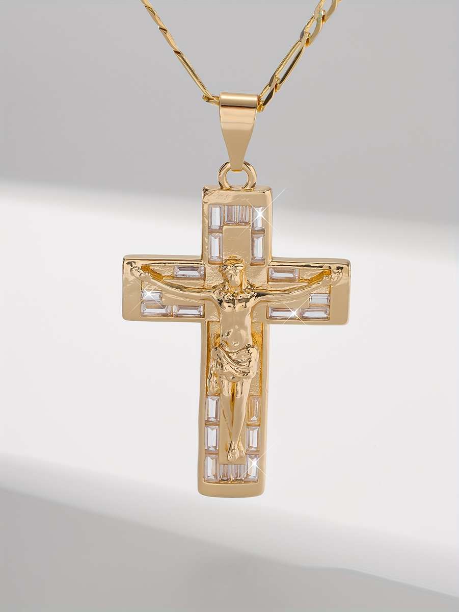 1 Piece Golden Yellow Jesus Theme Pendant