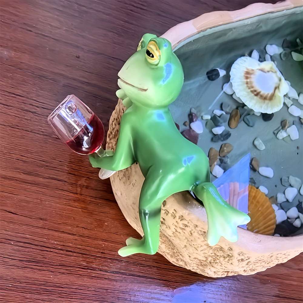 1pc 2D Flat Whimsical Frog Whimsical Green Frog Hanging Resin Decor Fun