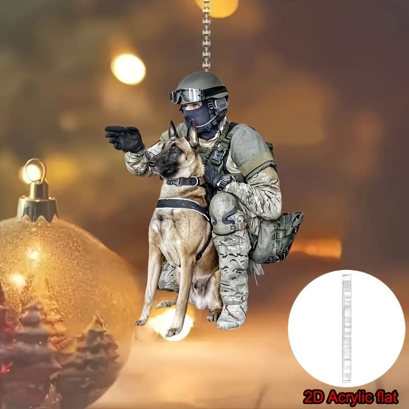 1pc 2D Flat   1 Acrylic Training Dog Car Rearview Mirror Pendant  Multi-Functional Pendan