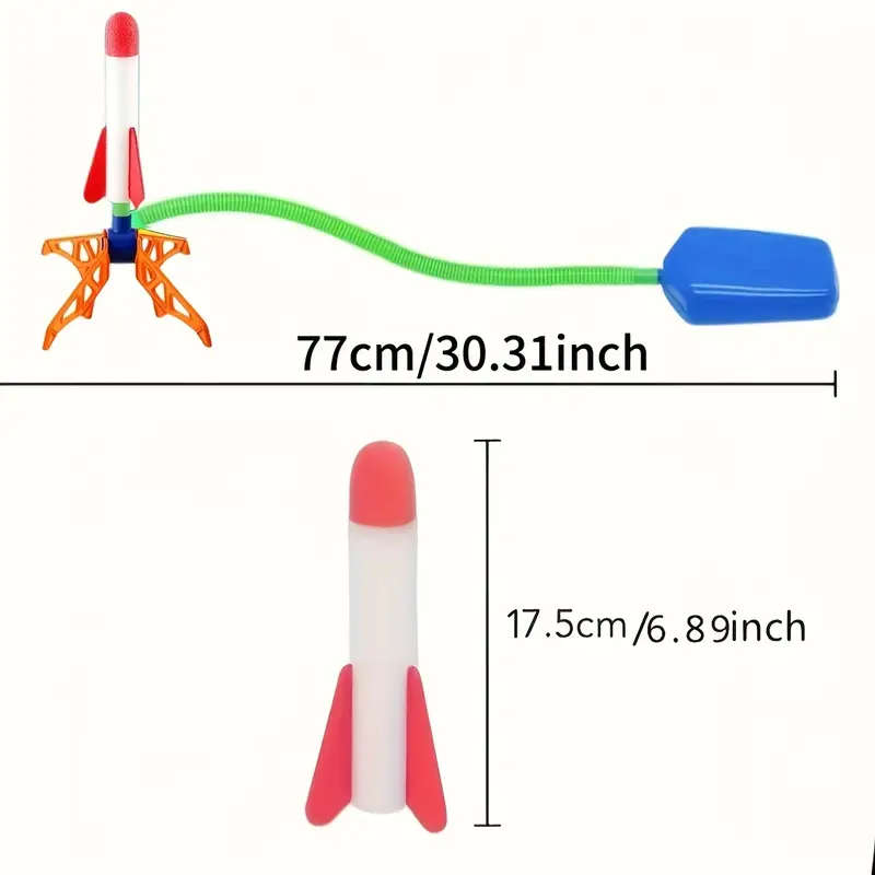 1pc Interactive Toy Rocket Launch Step-On Outdoor Play Toy Stepon Mechanism Plastic Construction