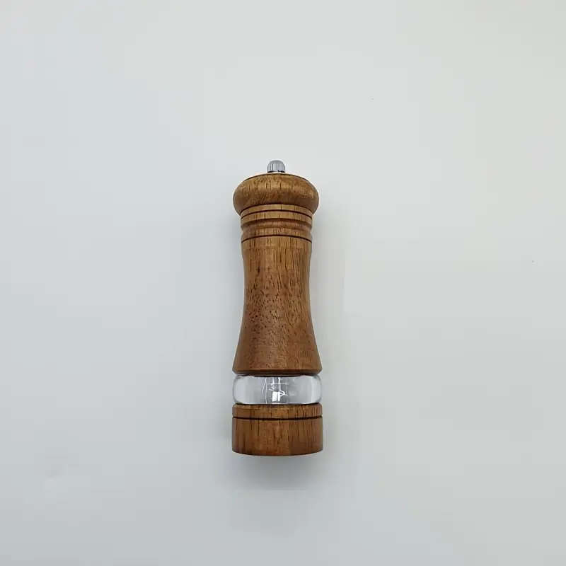 Premium Wooden Manual Pepper & Salt Grinder with Clear Viewing Window