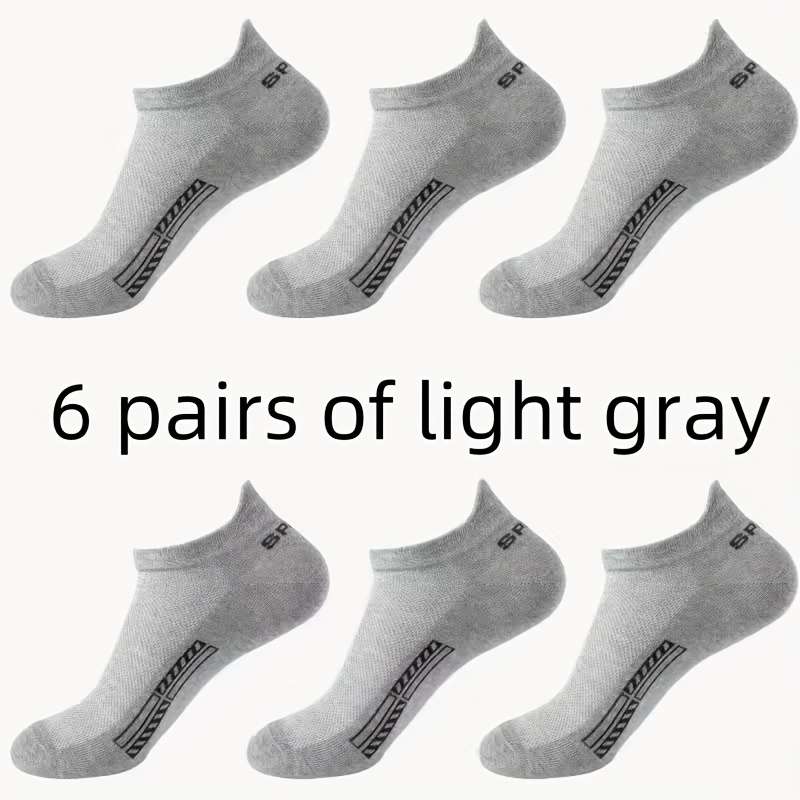 6 Pairs Of Dark Gray One Size High Elastic Socks