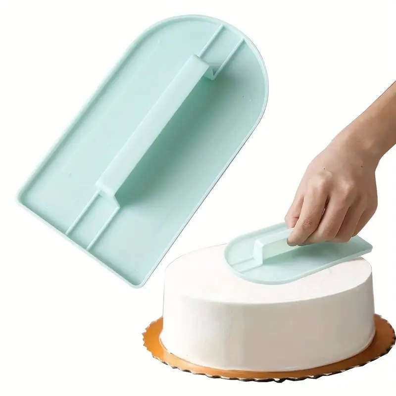 1pc Cake Decorating Smoother Tool with Handle Plastic Icing Spatula for DIY Baking Fondant Cake Surf