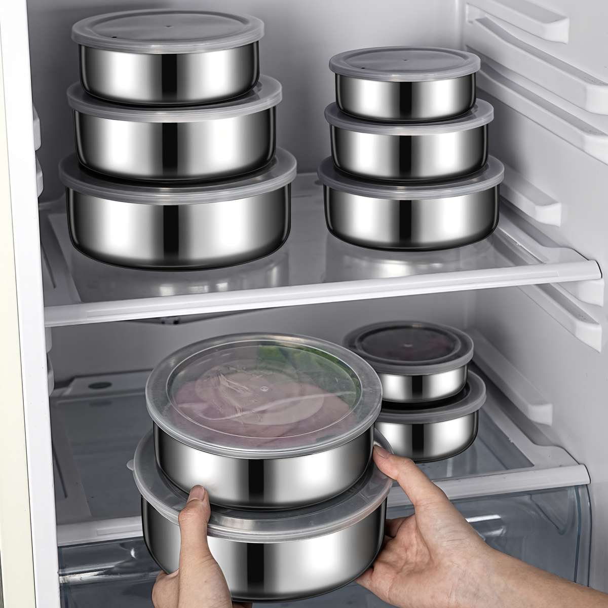 5pcs set of food storage containers with lids suitable for vegetables fruits kitchen supplie