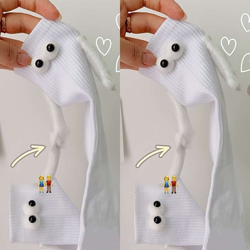 2 Pairs White One Size High Elastic Socks