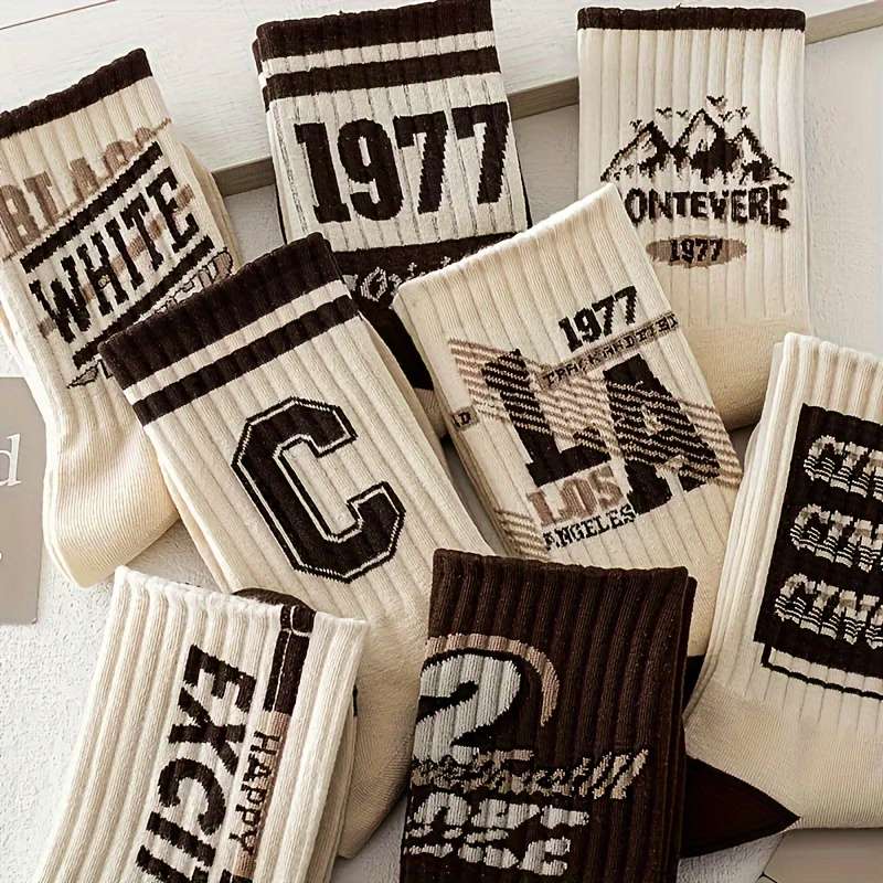 4 Pairs Of Coffee Colored Mid Calf Socks Sock One Size
