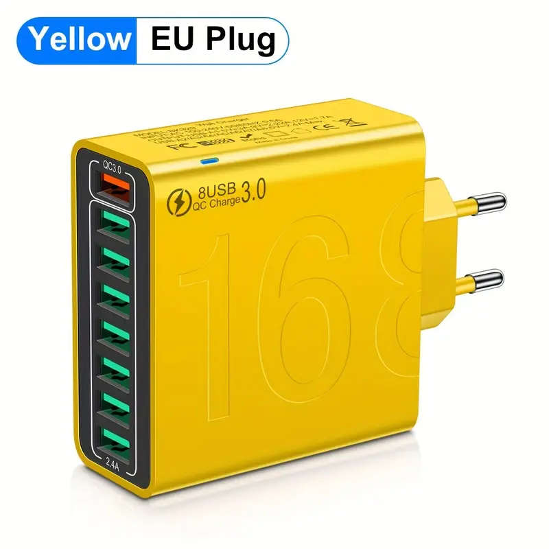 1pc Multiport Fast Charging USB Wall Phone Charger Adapter QC 3.0 USB Phone Charger for iPhone